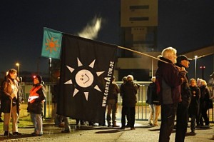 Protestaktion am Bergwerk; Bild: Publixviewing